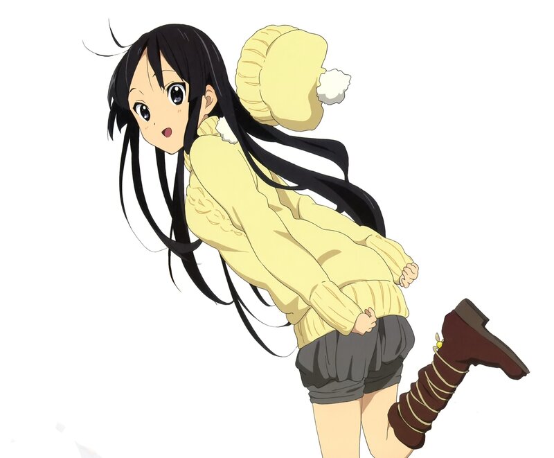 Anime Girl in Yellow Sweater — Playful, Shorts