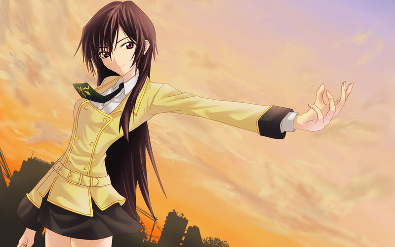 anime girl in yellow uniform