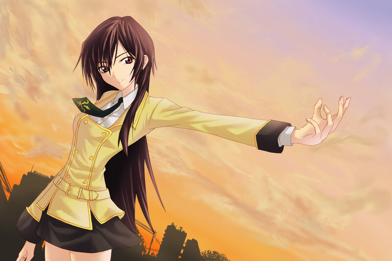 anime girl in yellow uniform
