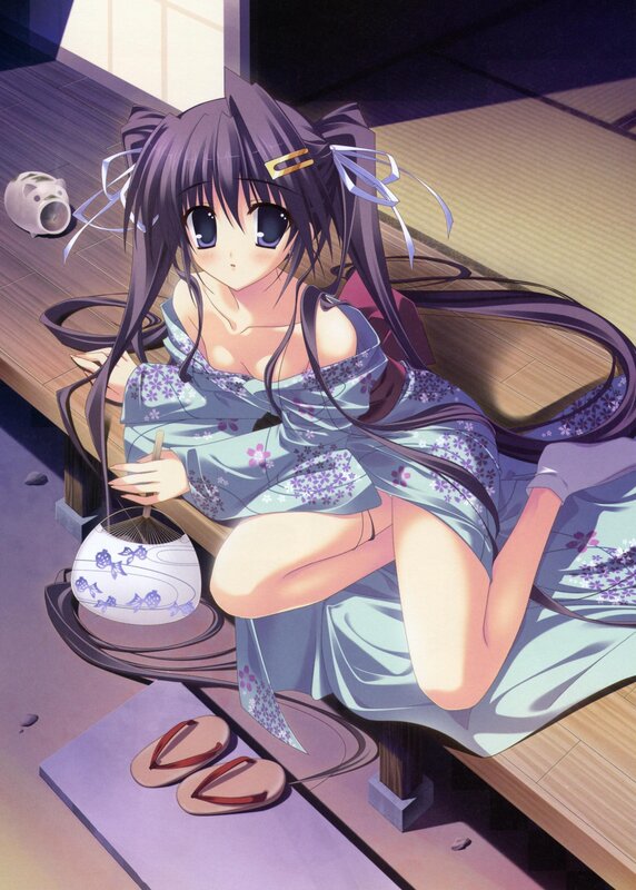 Anime girl in yukata