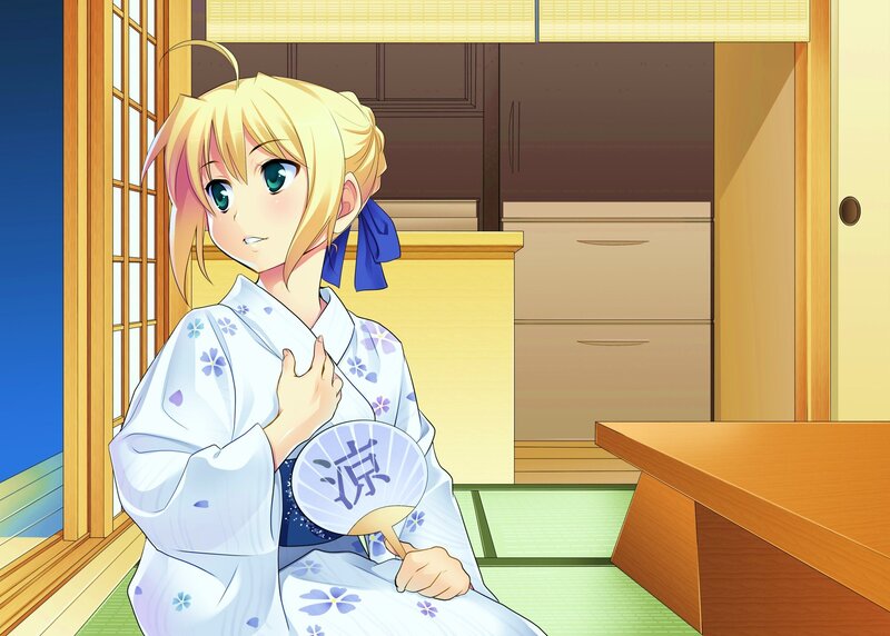 anime girl in yukata