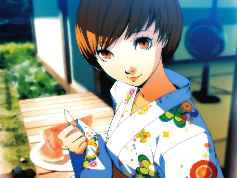 Anime Girl in Yukata — White, Calm
