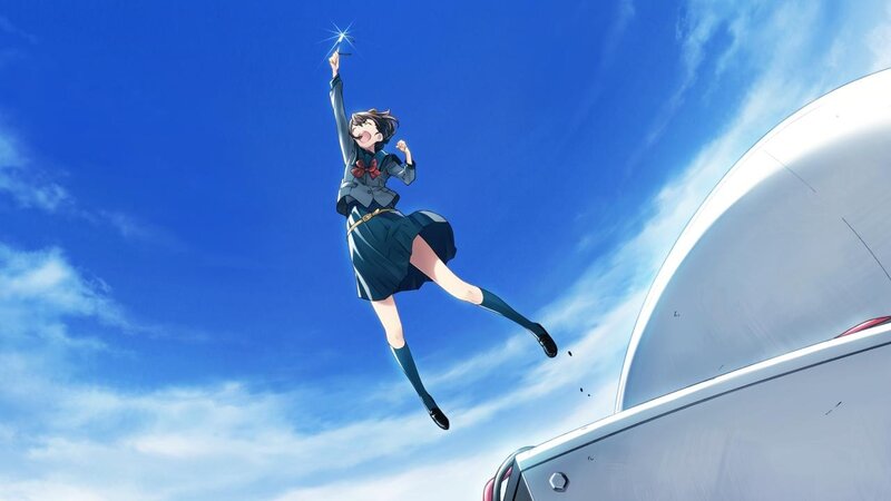 anime girl jumping in the air