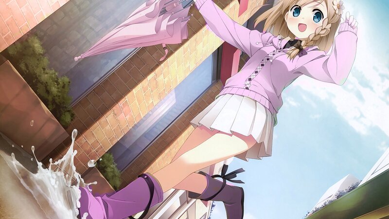 Anime Girl Jumping — Pink, Playful