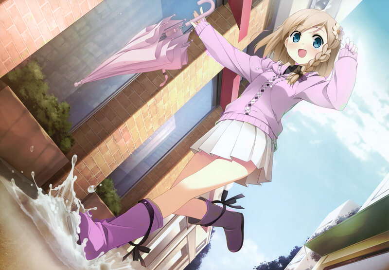Anime Girl Jumping — Pink