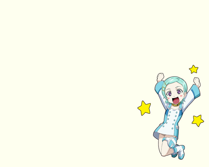 anime girl jumping with stars