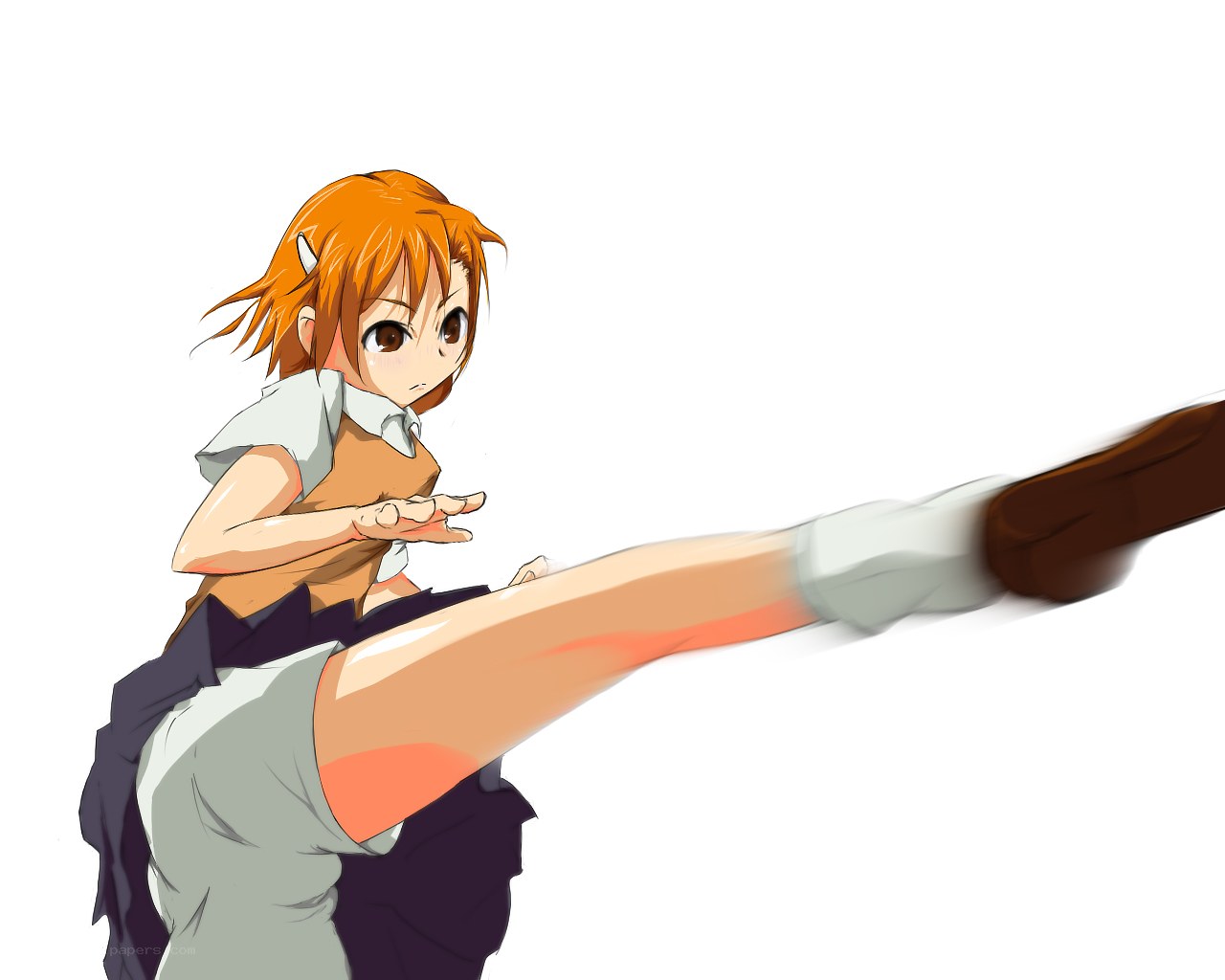 anime girl kicking