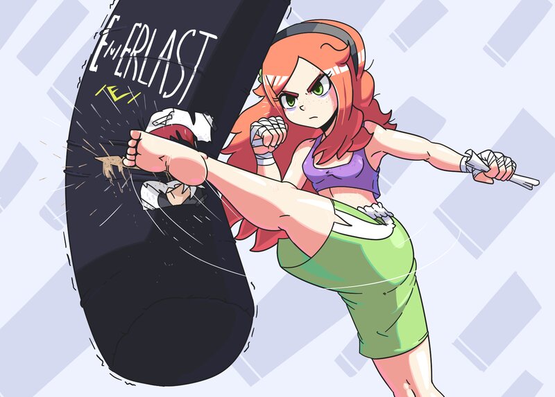 Anime Girl Kicking Bag