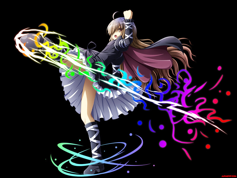 Anime Girl Kicking — Black