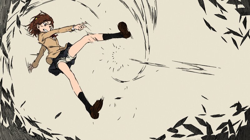 Anime Girl Kicking — Brown