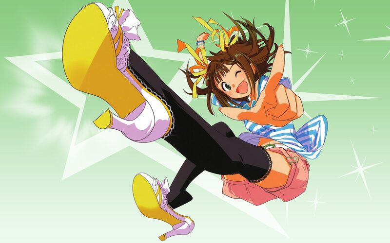 Anime Girl Kicking — Green