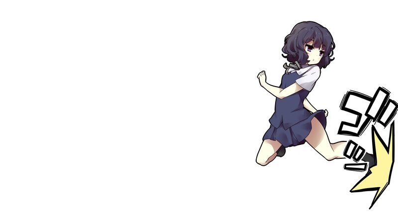 Anime Girl Kicking — White, Dynamic, Manga