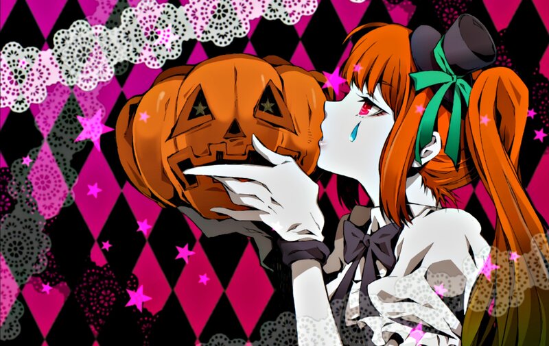 Anime Girl Kissing Pumpkin