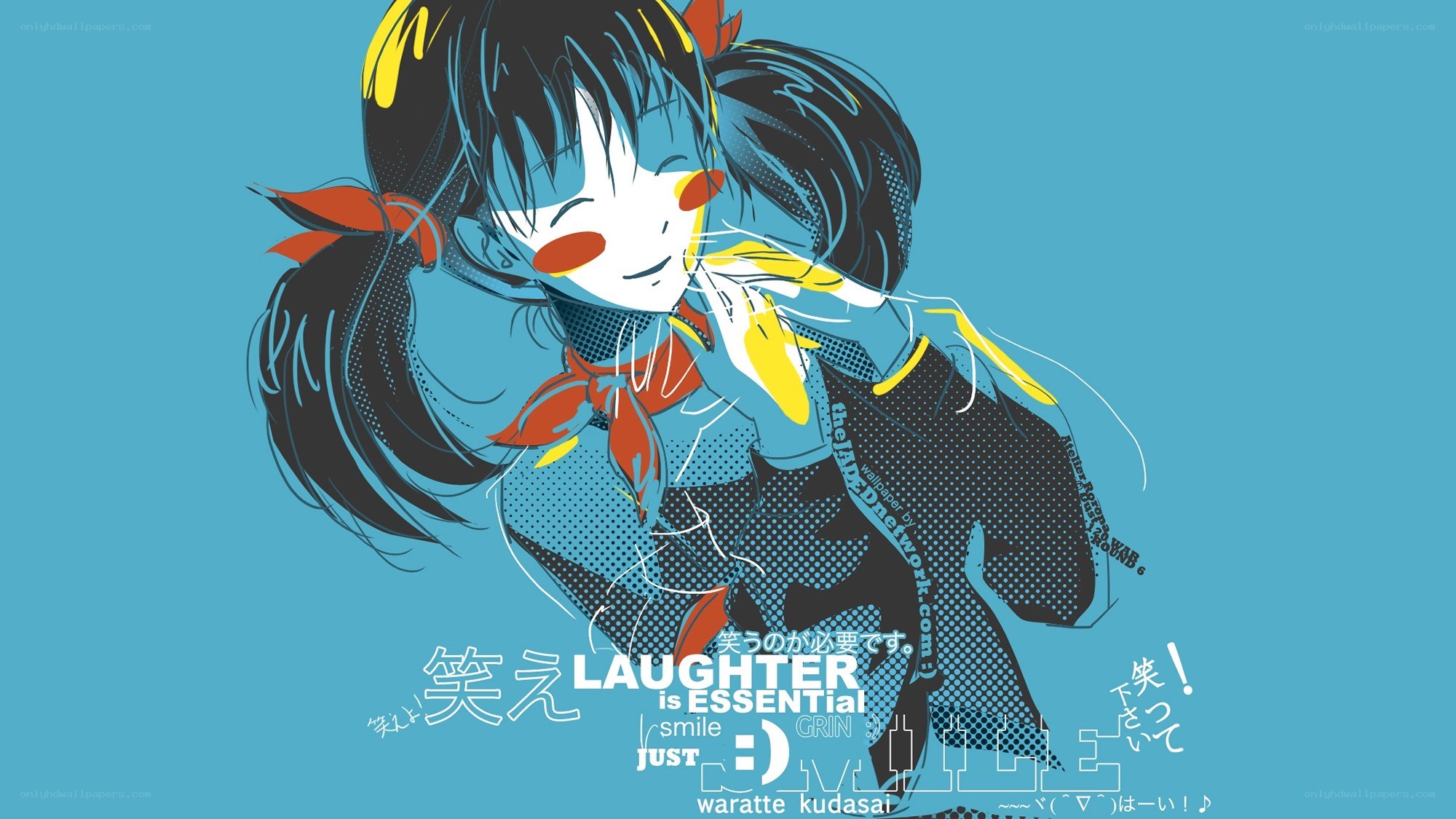 Anime girl laughing