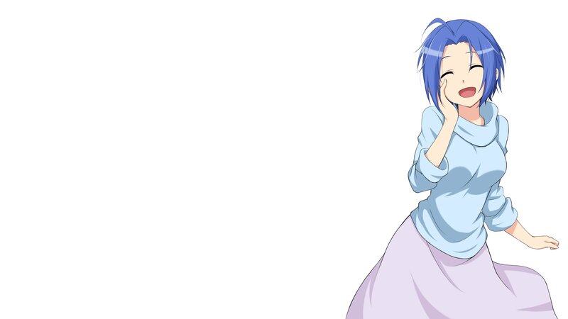 Anime Girl Laughing — Blue, Happy