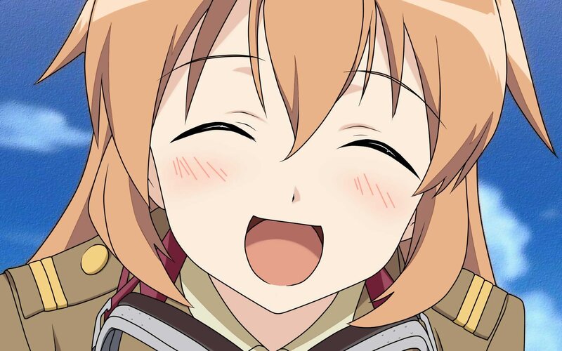 Anime Girl Laughing — Blue