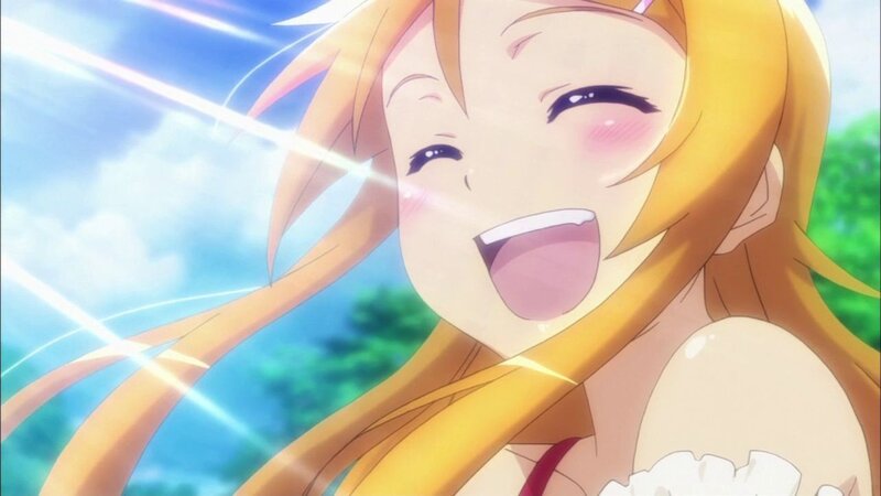 anime girl laughing brightly