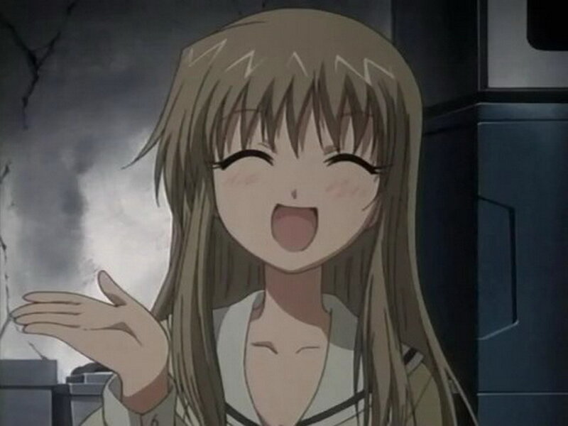 Anime Girl Laughing — Brown
