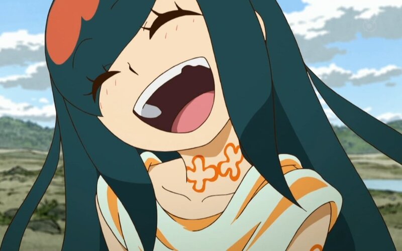anime girl laughing loudly