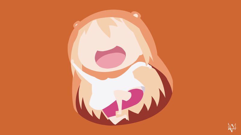 Anime Girl Laughing — Orange