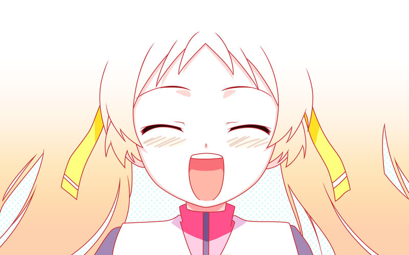 Anime Girl Laughing — White