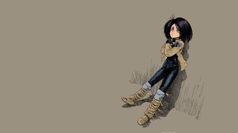 Anime Girl Leaning Against Wall — Brown