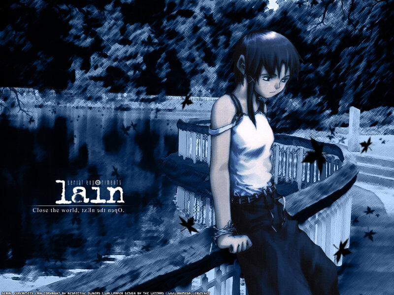 Anime Girl Leaning on Railing — Blue, Melancholic