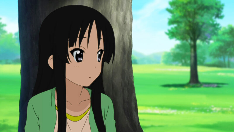 Anime Girl Leaning on Tree