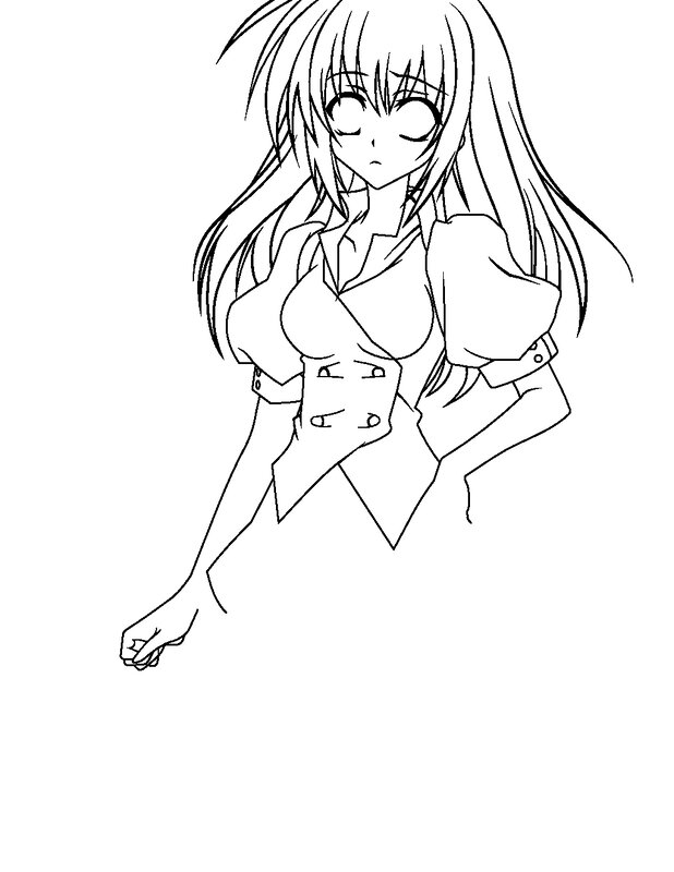 anime girl line art