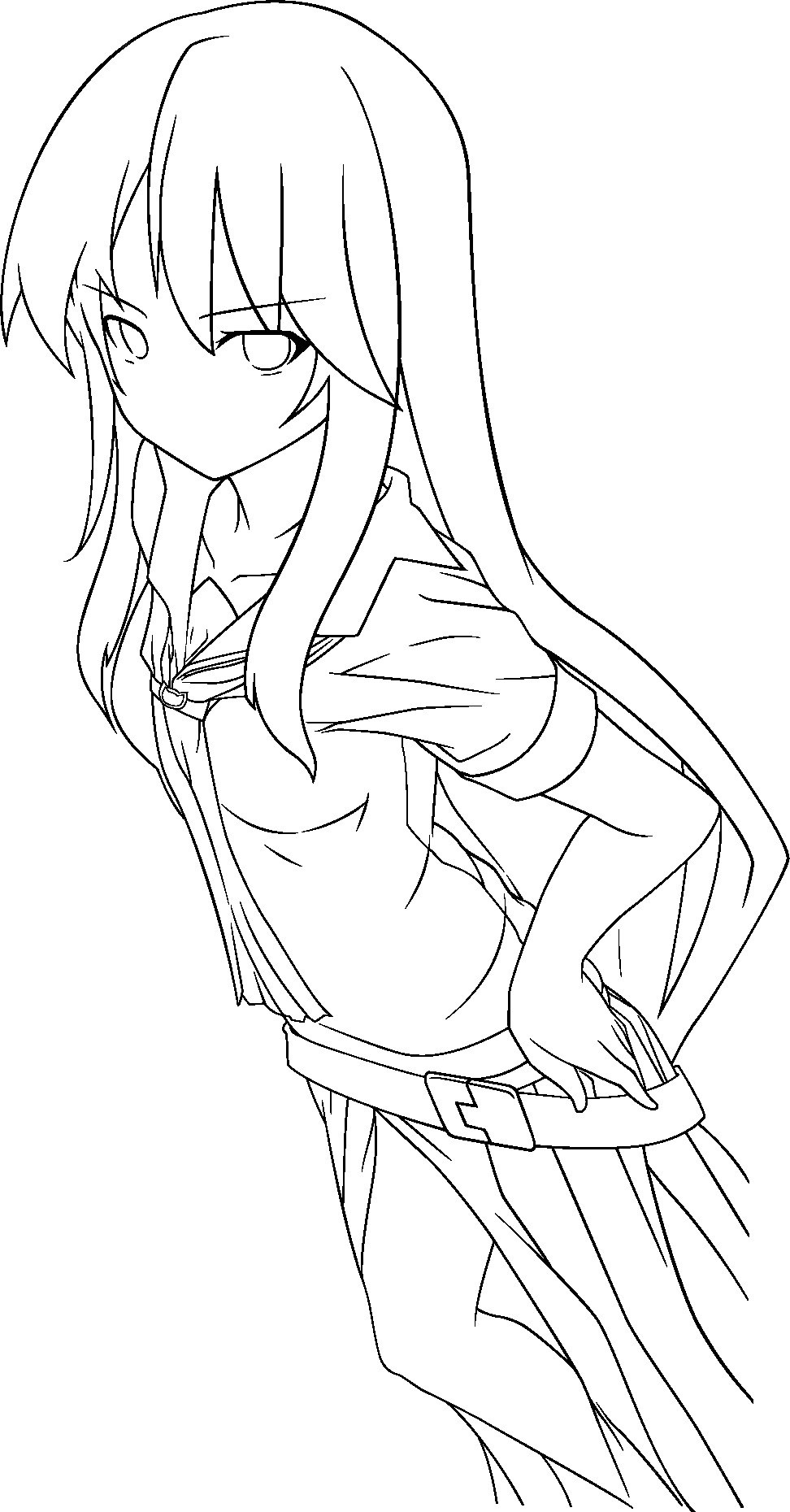 anime girl line art
