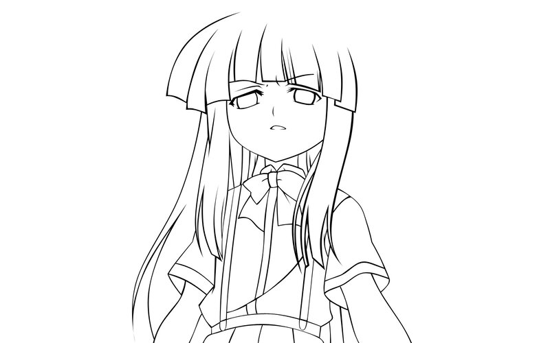 anime girl line art