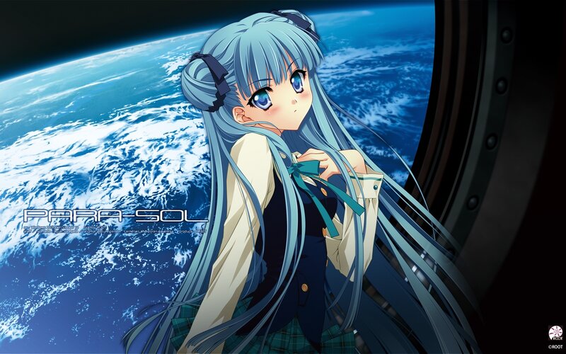 Anime girl looking at Earth