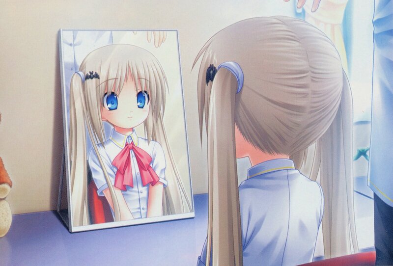 Anime Girl Looking at Mirror