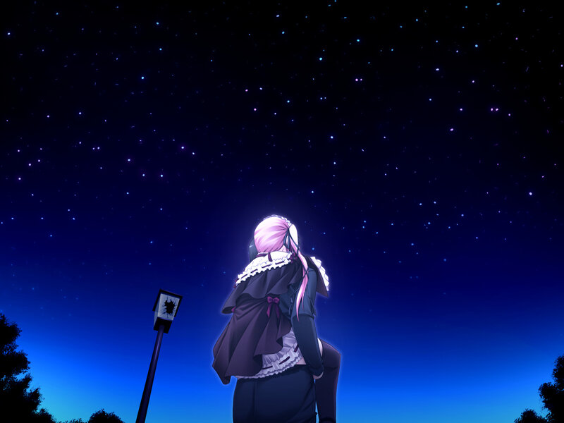Anime Girl Looking at Stars