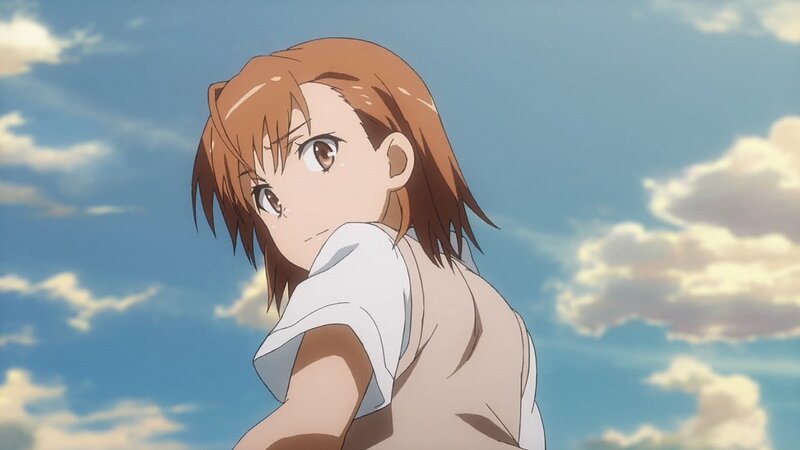 anime girl looking back
