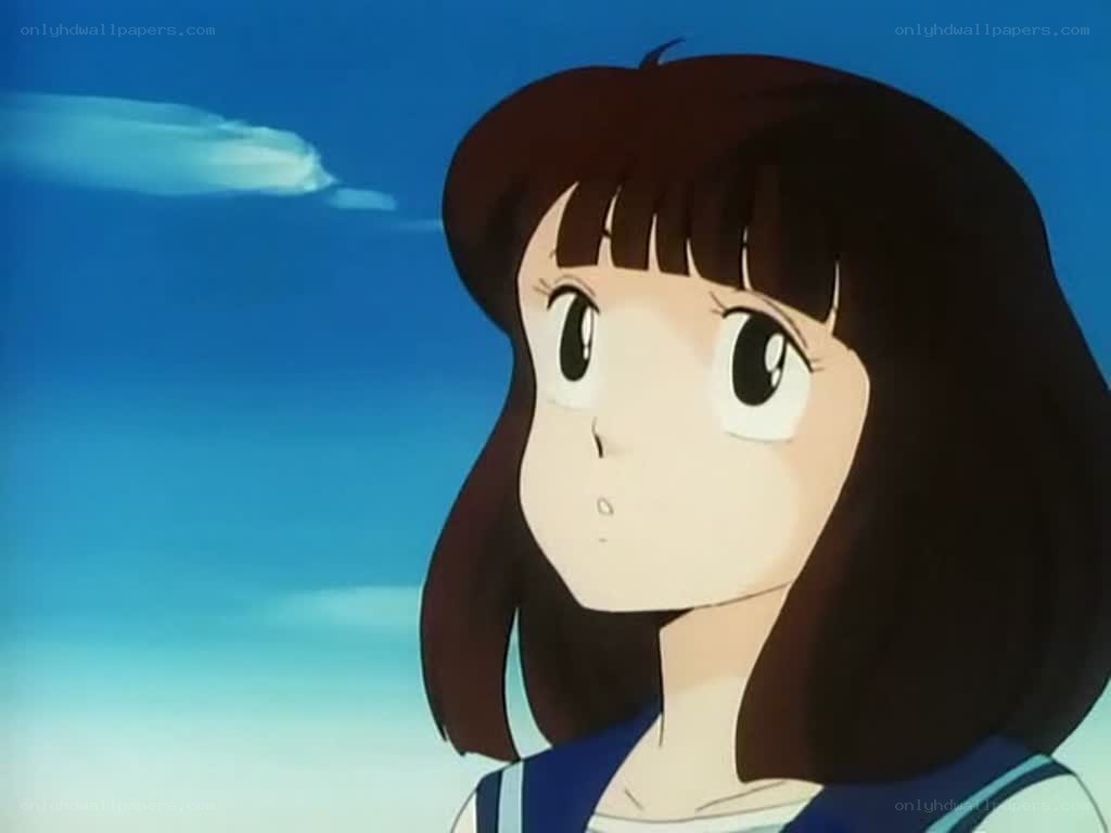 anime girl looking up
