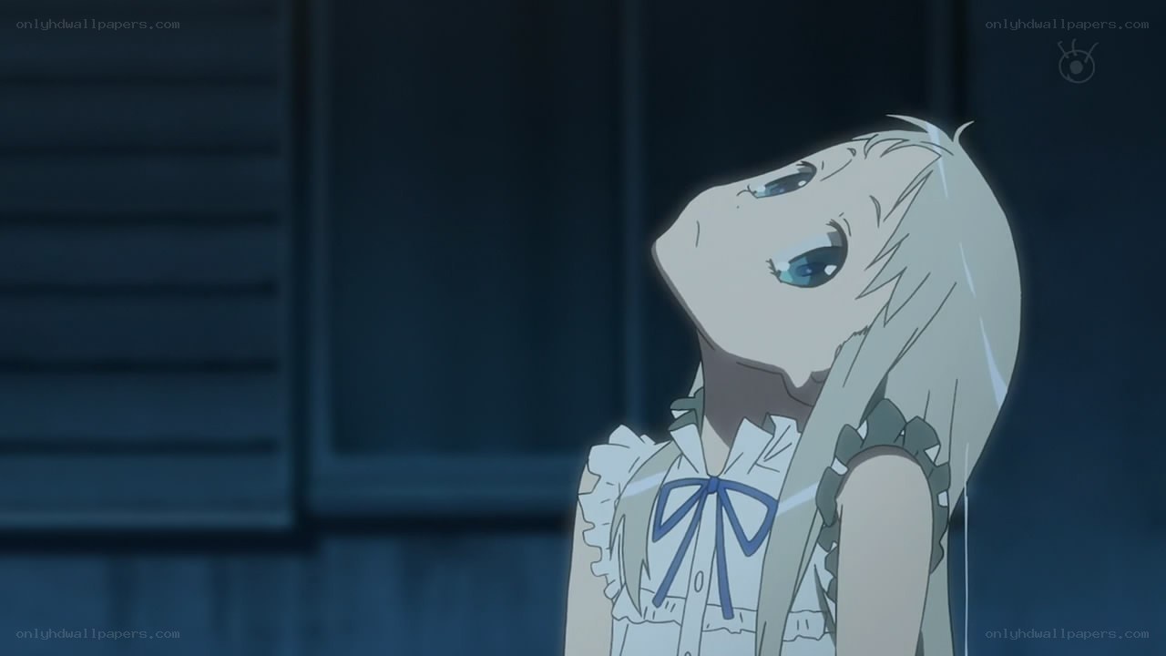 anime girl looking up