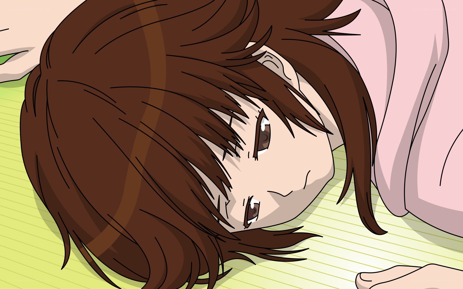 anime girl lying down