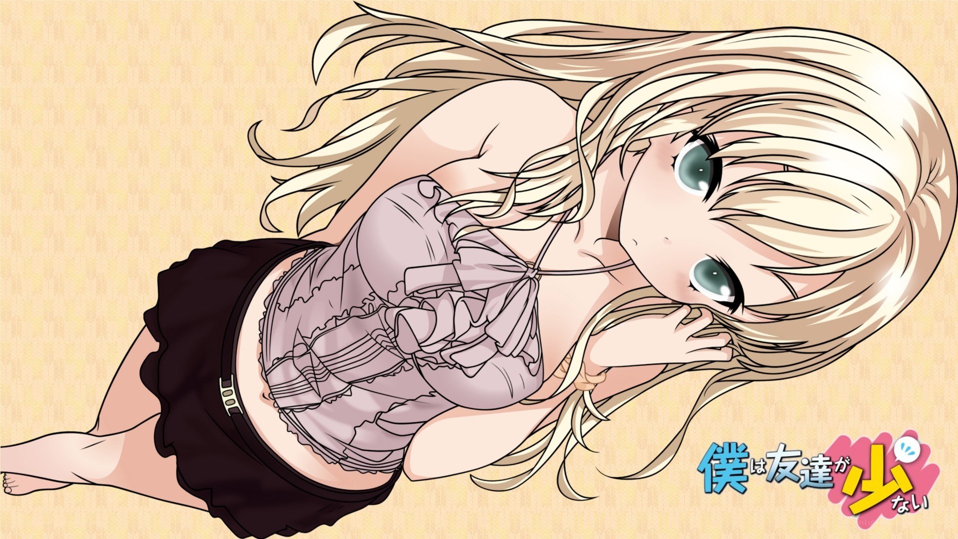 anime girl lying down