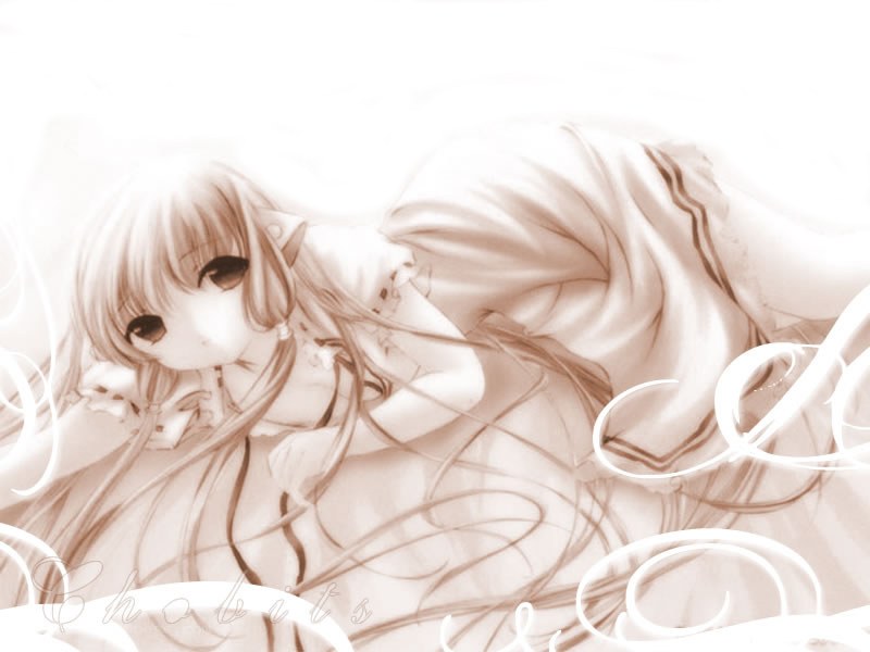 Anime girl lying down
