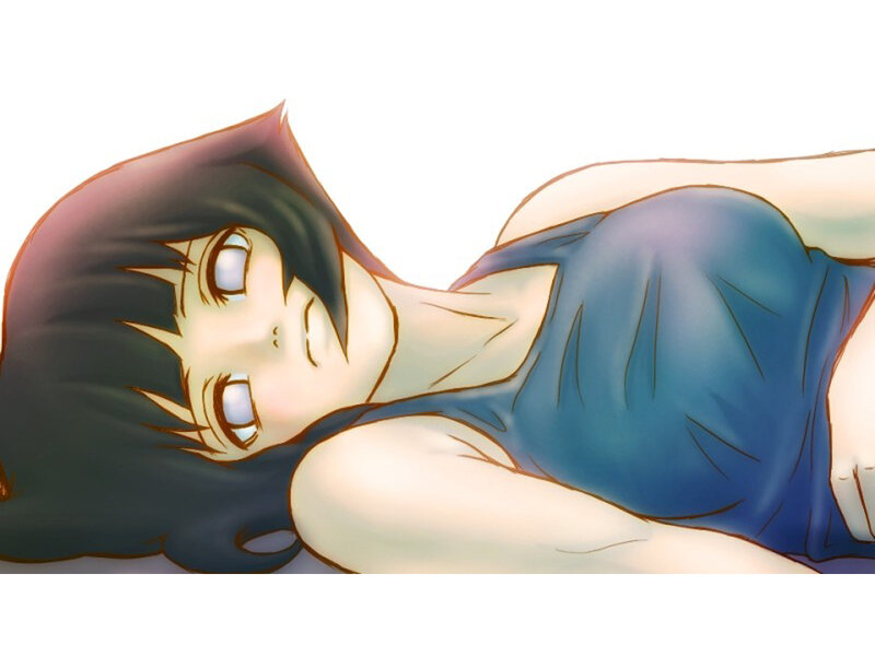 anime girl lying down