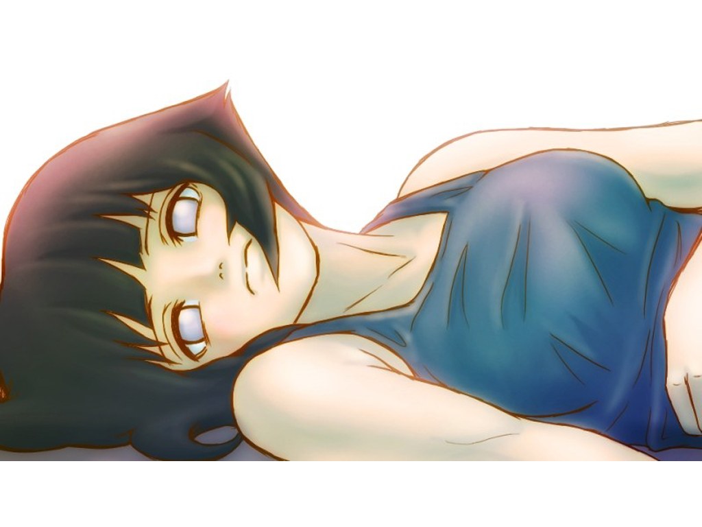 anime girl lying down