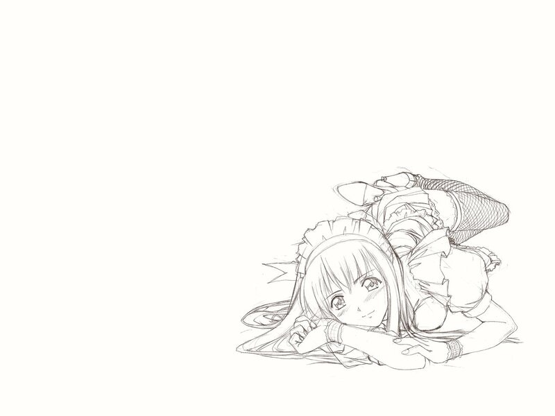 Anime Girl Lying Down — Black, Calm, Manga, Dress