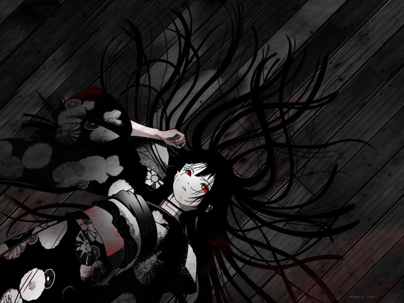 Anime Girl Lying Down — Black, Dramatic, Manga