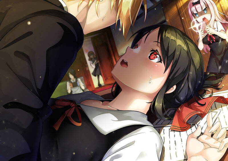 Anime Girl Lying Down — Black, Dramatic, Night, Manga