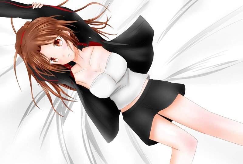 Anime Girl Lying Down — Black, Dynamic