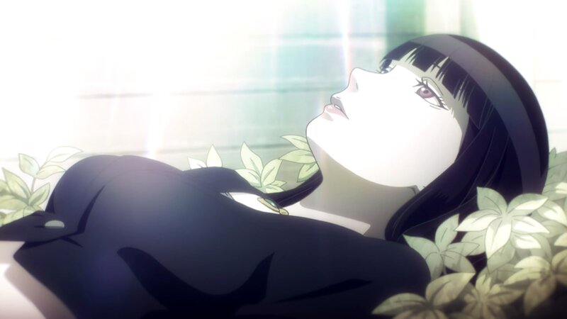 Anime Girl Lying Down — Black, Serene, Morning