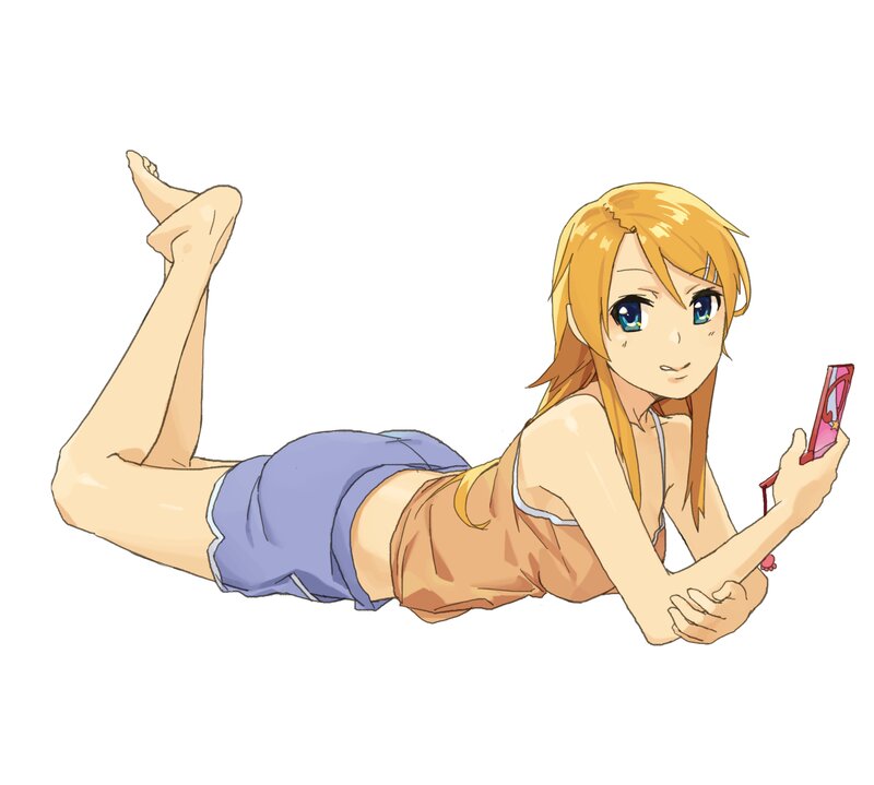 Anime Girl Lying Down — Blonde