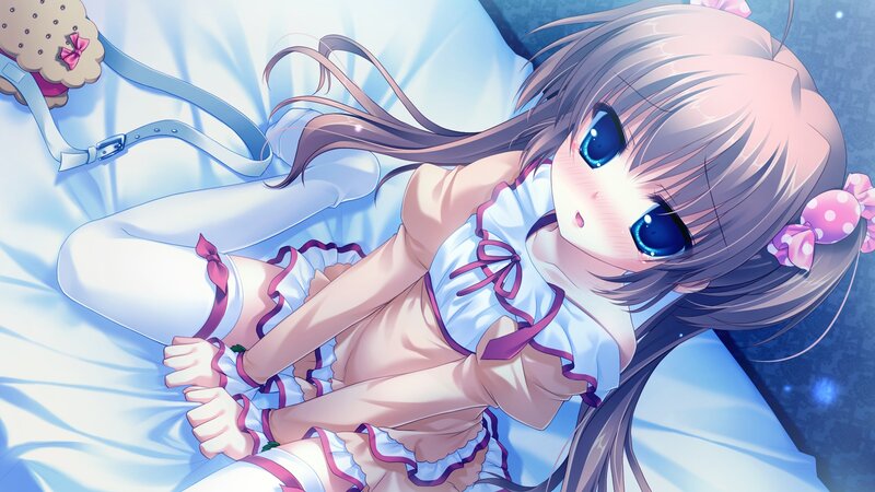 Anime Girl Lying Down — Blue, Calm, Night, Bed