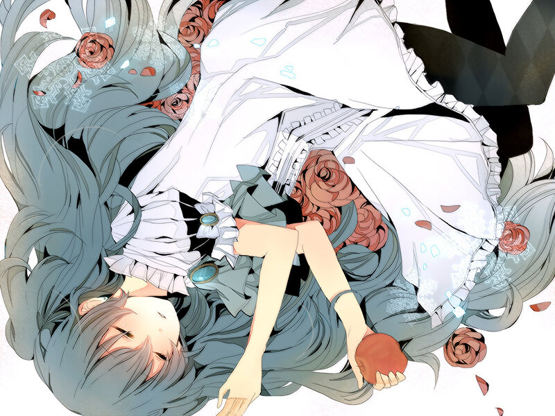 Anime Girl Lying Down — Blue, Dramatic, Manga